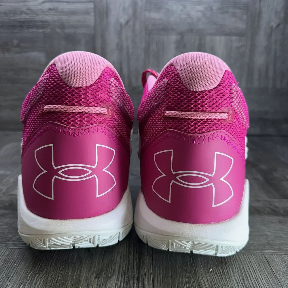 Under Armour Basketball Shoe Mens 18 White Pink HOVR  5 Athletic NEW 3024979-106